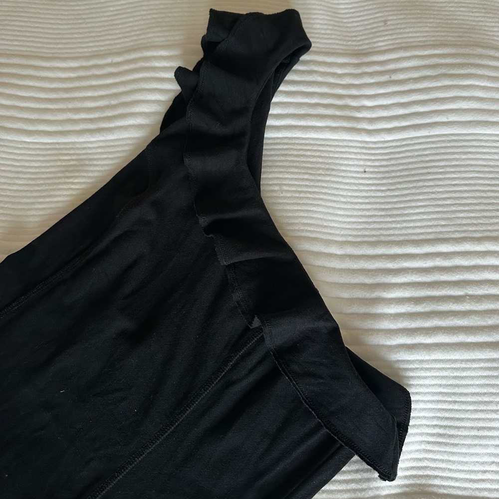 Free People Off Shoulder Black Ruffle Mini Dress - Picture 8 of 8